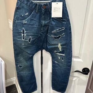 One Teaspoon Women’s Distressed Boyfriend Jeans in Dark Blue